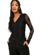 Boohoo Plus Nwot Black Lace Bodysuit Size 20 Photo 0