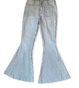 Super Wide Flare Pinstriped Pants – Size Small Photo 0