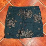 Free People Blue Floral Patterned Mini Skirt Size 12 Photo 0