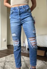 Forever 21 Custom Distressed High Waisted Mom Jeans Photo 0