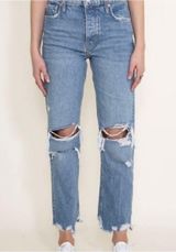 We The Free Distressed Tapered Baggy High Rise Boyfriend Fit Jeans Size 29 Photo 0