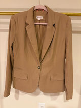 Merona Women’s tan brown buttoned wool blazer with wool, 14 Photo 0