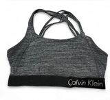 Calvin Klein Gray and Black Sports Bra with Strappy Design Photo 0