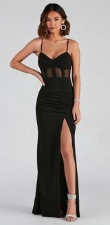 Windsor Black Slit Formal Dress Photo 0