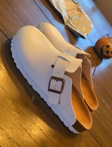 Birkenstock Boston White Leather Photo 0