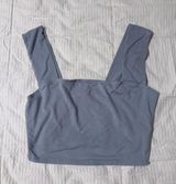 Reformation Jeans Blue Crop Tank Top Women Small Square Neckline Photo 0