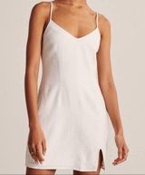 Abercrombie & Fitch White Linen Dress Adjustable Shoulder Ties Photo 0