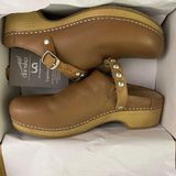 Dansko Britton Tumbled Tan Leather Studded Clogs Size 41 VGUC With Original Box Photo 0