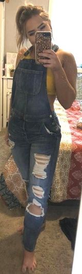 American Eagle Outfitters Distressed Overalls Photo 0