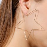 Gold Star Hoop Boho Earrings Photo 0
