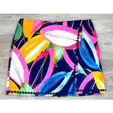 Crown & Ivy Golf Skort Size 12 Multicolor Tropical Print Cotton Blend 17" Length Photo 0