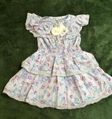 Love Shack Fancy NWT L  x Target Lou Double Mini Dress in Lavender Floral Print. Photo 0