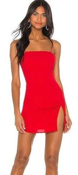 superdown Syrus Slit Mini Dress In Cherry Photo 0