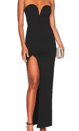 superdown - Gianna Sweetheart Slit Gown in Black Photo 0
