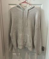Aerie Gray Waffle Knit Hoodie Photo 0