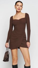 Reformation Cleona Knit Dress Small Café Small Photo 0