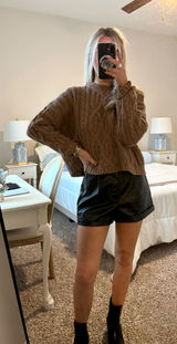 Soho & Stella Cable Knit Sweater Brown Photo 0