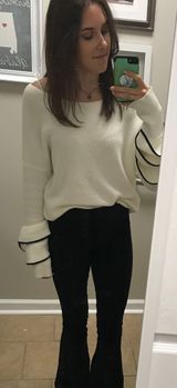 White Ruffle Sweater Photo 0