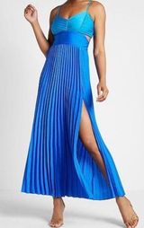 Express Pleated Color Block Side Cut-Out Maxi Dress Photo 0