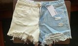NWT Vervet Two-Tone Distressed Shorts Photo 0