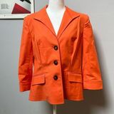 Lafayette 148 New York Orange unlined button up blazer jacket size 12 Photo 0