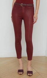 Margot Coated Skinny Jean Wax Coated Red - Size 26 NWOT Photo 0