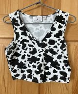 Daisy Street Cow Print Crop Top Photo 0