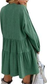 FANCYINN Women Shift Tunic‎ Ruffle Dress Size S Photo 0