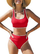 Cupshe Bikini stitching Red/ white size medium Photo 0