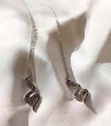 Boutique Platinum Plated Silver Snake Threader Earrings  Photo 0