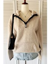 PINK Victoria’s Secret Teddy Fleece Quarter Zip Sweater Photo 0