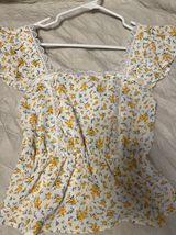 E & M  Floral Lace Trim Top Photo 0