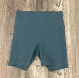 Ribbed Blue 4” Biker Shorts Photo 0