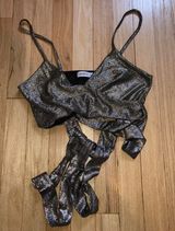 gold sequin wrap top Size M Photo 0