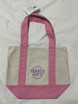 Trader Joe’s Mini Canvas Pink Tote Photo 0