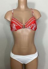 New. LaBlanca red and white bikini set. Medium. Retails $139. Photo 0