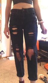 Garage Ripped Black Mom Jeans Photo 0