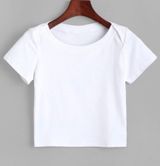 Zaful White Cropped Tee Photo 0