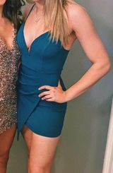 Windsor Turquoise Asymmetrical Dress Photo 0
