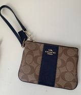 Coach Brown And Navy Wristlet Photo 0