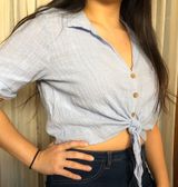 Pottery’s Pot Baby Blue Knot Top Photo 0