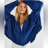 Free People EUC Striped Kara Cardi in shaded lake oversized small 32β p2p Photo 0