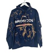 Denver Broncos Custom Bleach Dyed Splatter Hoodie SZ L Size L Photo 0