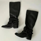 Gianni Bini BlackTall Moto Boots With Buckle Detail Women’s Size 6.5 Photo 0