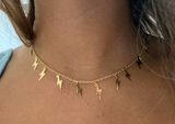 Silver Lighting Bolt Costume Jewelry Necklace Photo 0