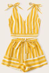 Yellow And White Striped Set Size M Photo 0