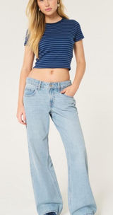 Hollister low rise baggy light wash jeans Photo 0