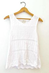 Style & Co White Boho Lace Tank Photo 0