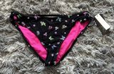NWT California Waves Juniors Ruffle Hipster Bikini Bottom Large L Butterflies Photo 0