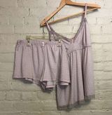 Marilyn Monroe XL Pajama V-Neck Lace Strappy Tank Top Elastic Waist Shorts 2 Pc Photo 0